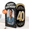 Big Dot of Happiness 40th Birthday Photo Holder Centerpieces, 4x6 Picture Display Box, Black & Gold Table Decoration for Adult Birthday Decor, 8 Count